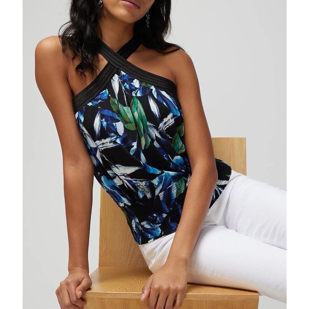 WHITE HOUSE BLACK MARKET XL Sleeveless Top CROSS-FRONT MATTE JERSEY